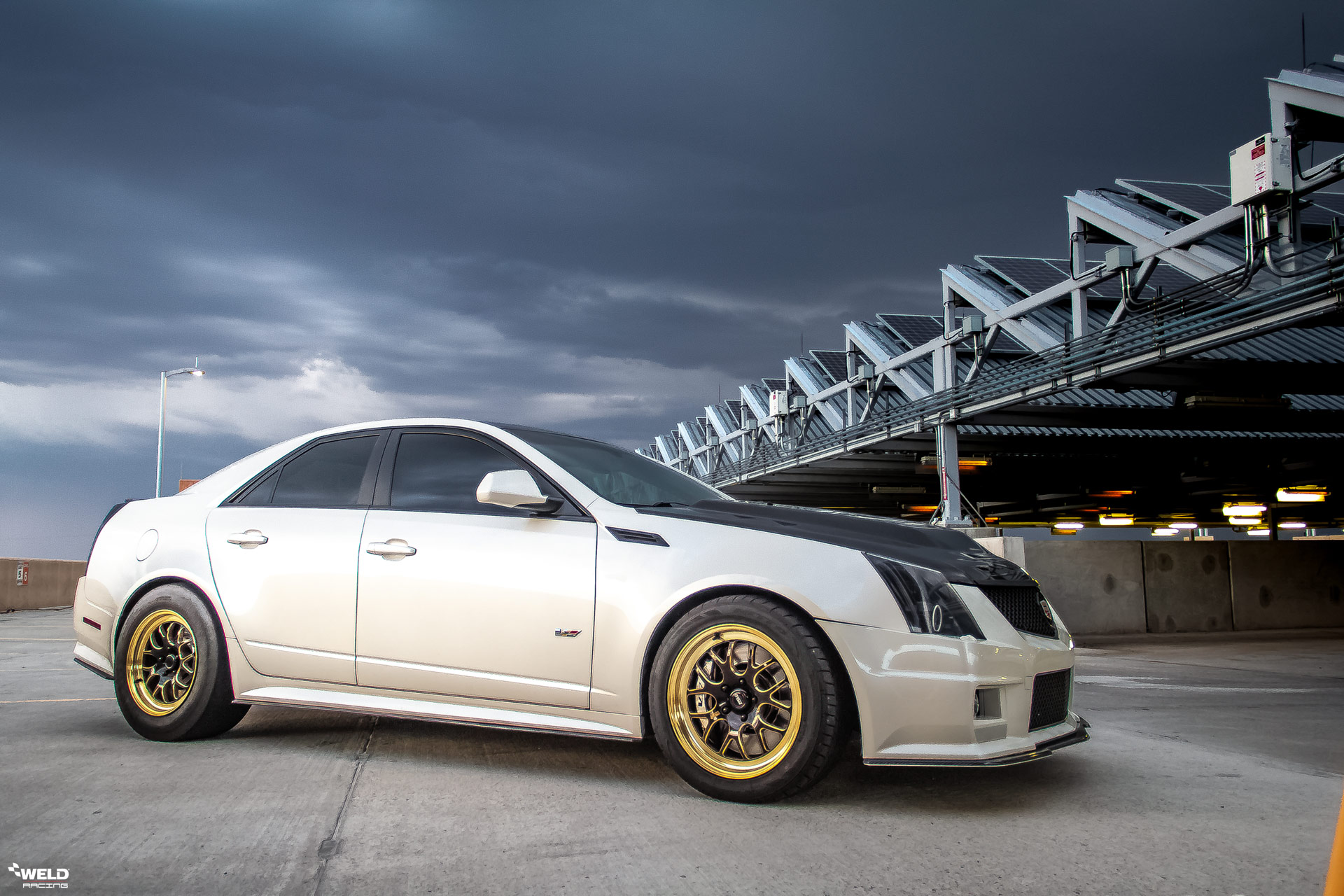 White 2nd Generation Cadillac CTS-V - Weld S77 Forged Wheels