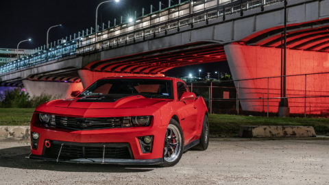 Victory Red Chevrolet Camaro ZL1 - WELD S76 Forged Wheels
