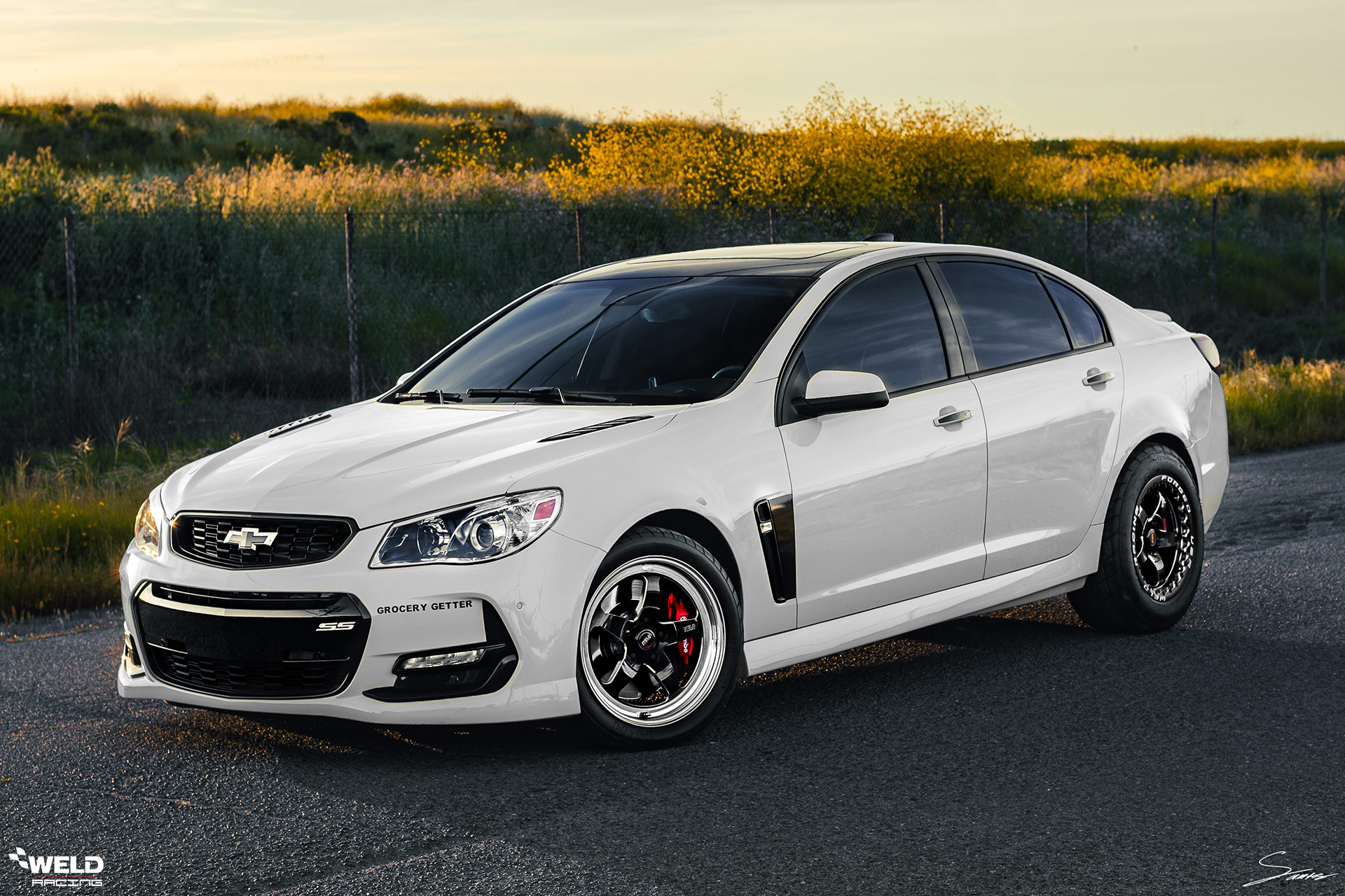 White Chevrolet Ss Weld S71 Forged Wheels Gloss Black