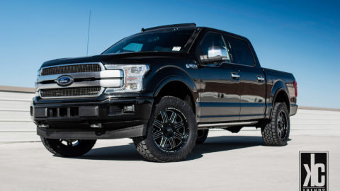 Black Ford F150 Platinum - WELD Off-Road Chasm Wheels in Gloss Black w/ Milled Accents