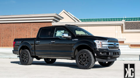 Black Ford F150 Platinum - WELD Off-Road Chasm Wheels in Gloss Black w/ Milled Accents