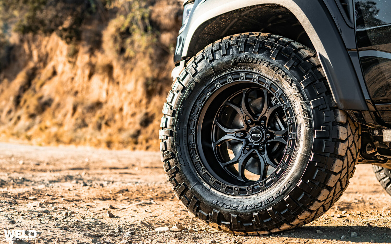 Black Dodge RAM TRX - WELD Ledge 6 - Satin Black - WELD Racing Wheels