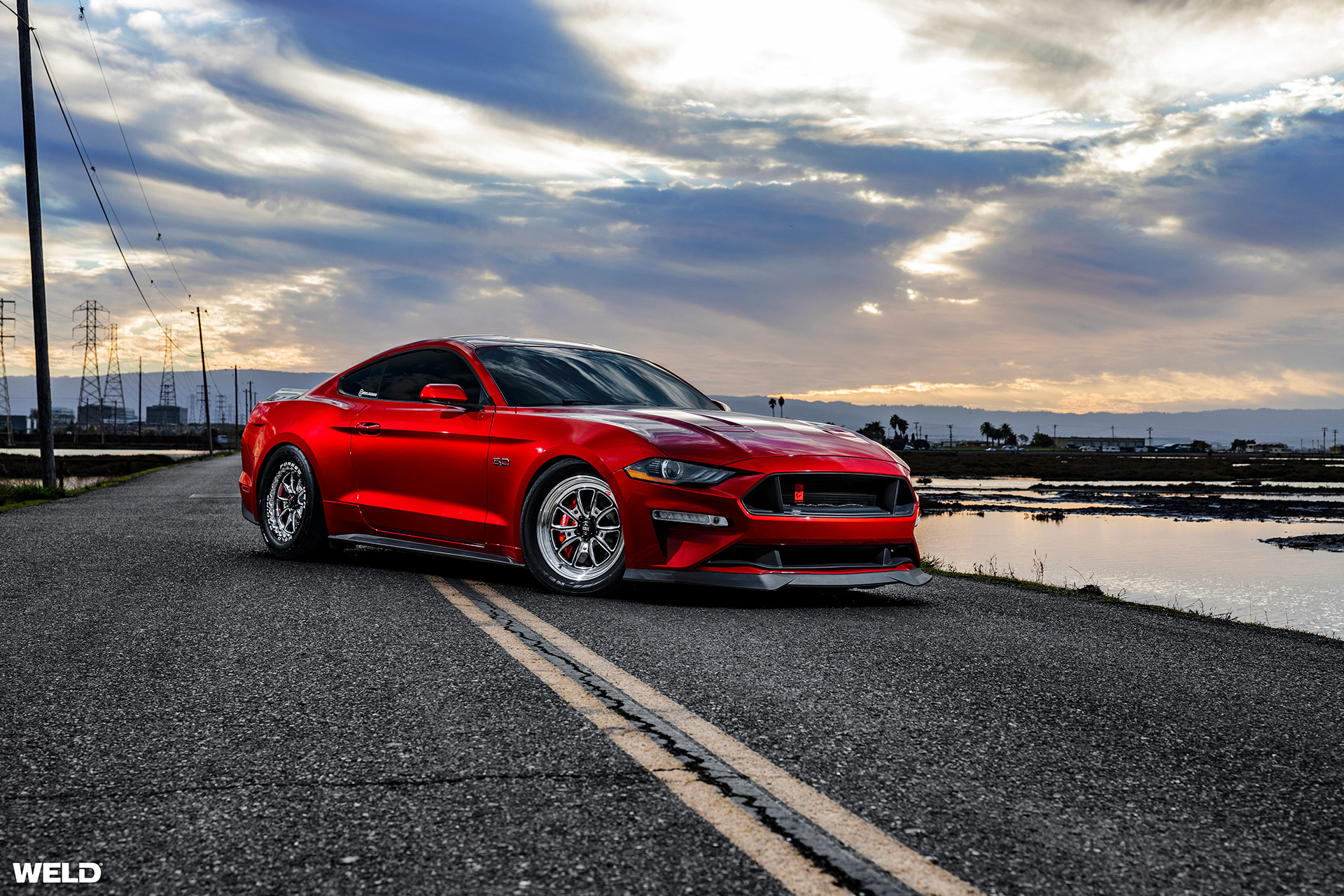 Red Ford Mustang Gt S550 With Weld Rt S S80 Weld Wheels