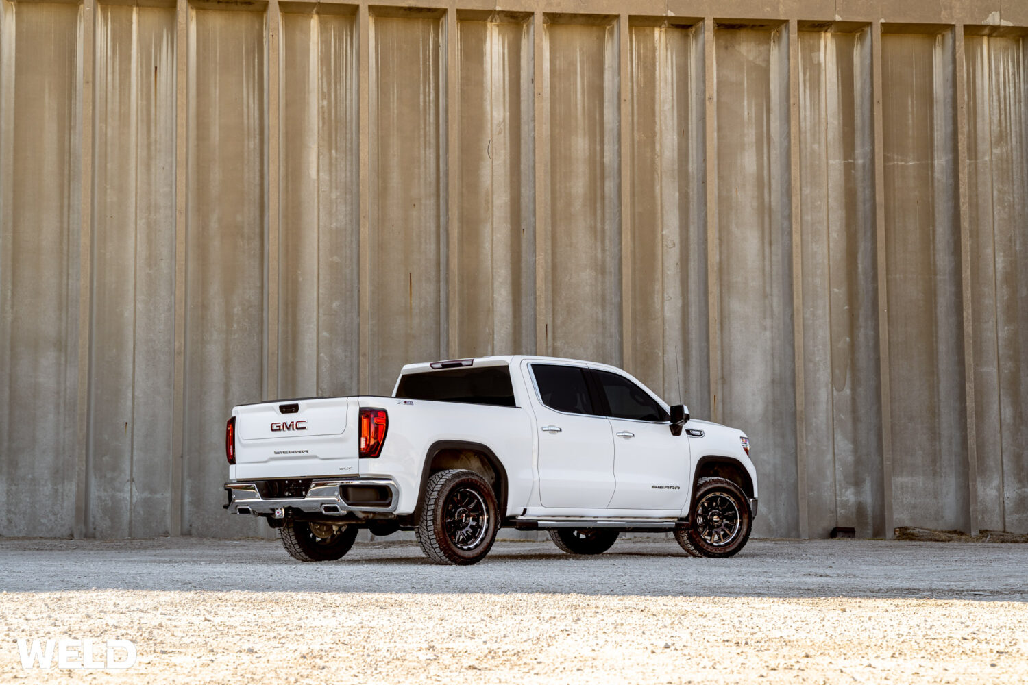 White GMC Sierra - Weld Off-Road Gauntlet - WELD Racing Wheels